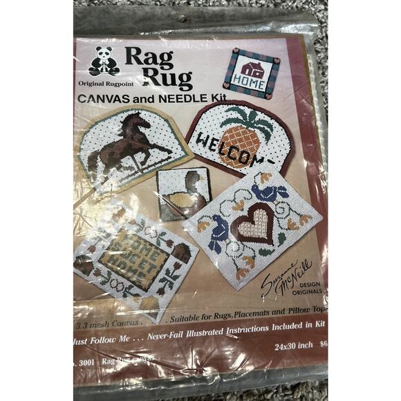 Design Originals Suzanne McNeill 80's Rag Rug Kits Lot of 3 Welcome Home - Picture 4 of 6
